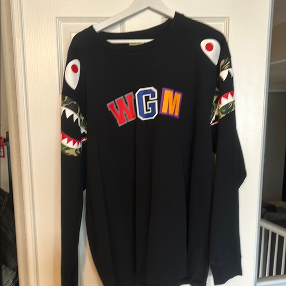 Black BAPE WGM Shark Design Sweater - Picture 1 of 2
